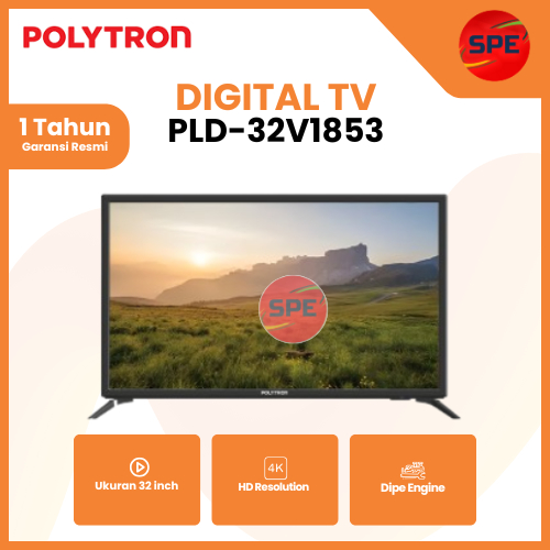 TV DIGITAL POLYTRON UKURAN 32 INCH PLD 32V1853 / PLD32V1853 GARANSI RESMI (MEDAN)