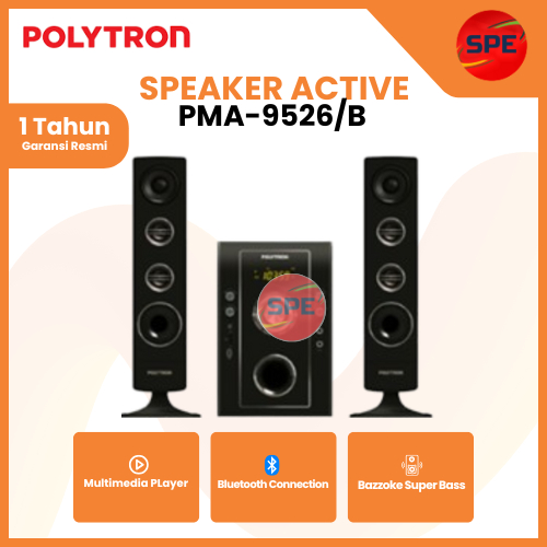 SPEAKER MULTIMEDIA POLYTRON PMA 9526 /B GARANSI RESMI (MEDAN)