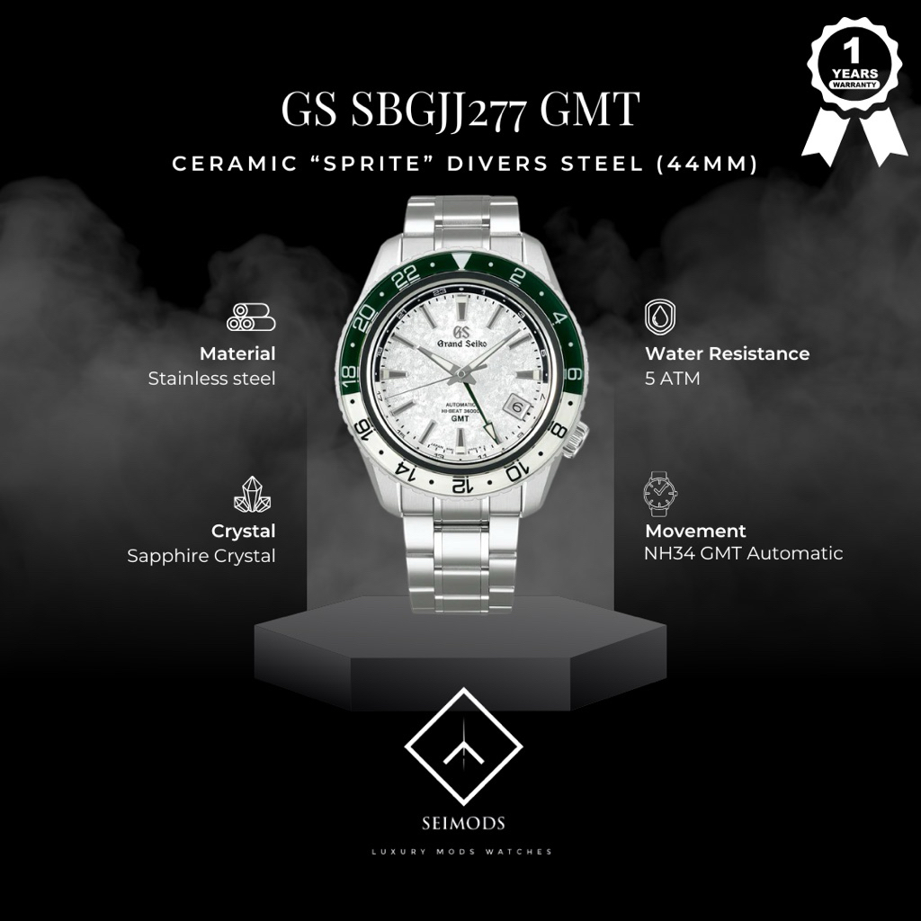 Jam Tangan Grand Seiko GS SBGJ277 Mod NH34 GMT Automatic