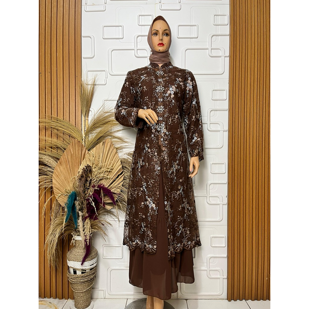RAISA dress outer set iner // gamis outer kombinasi/Gamis wanita muslim