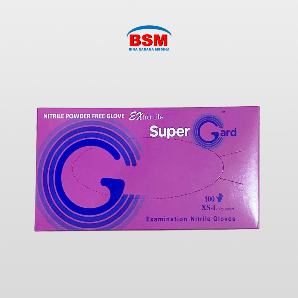 GLOVE SUPER GARD SARUNG TANGAN EXAMINATION NITRILE GLOVES