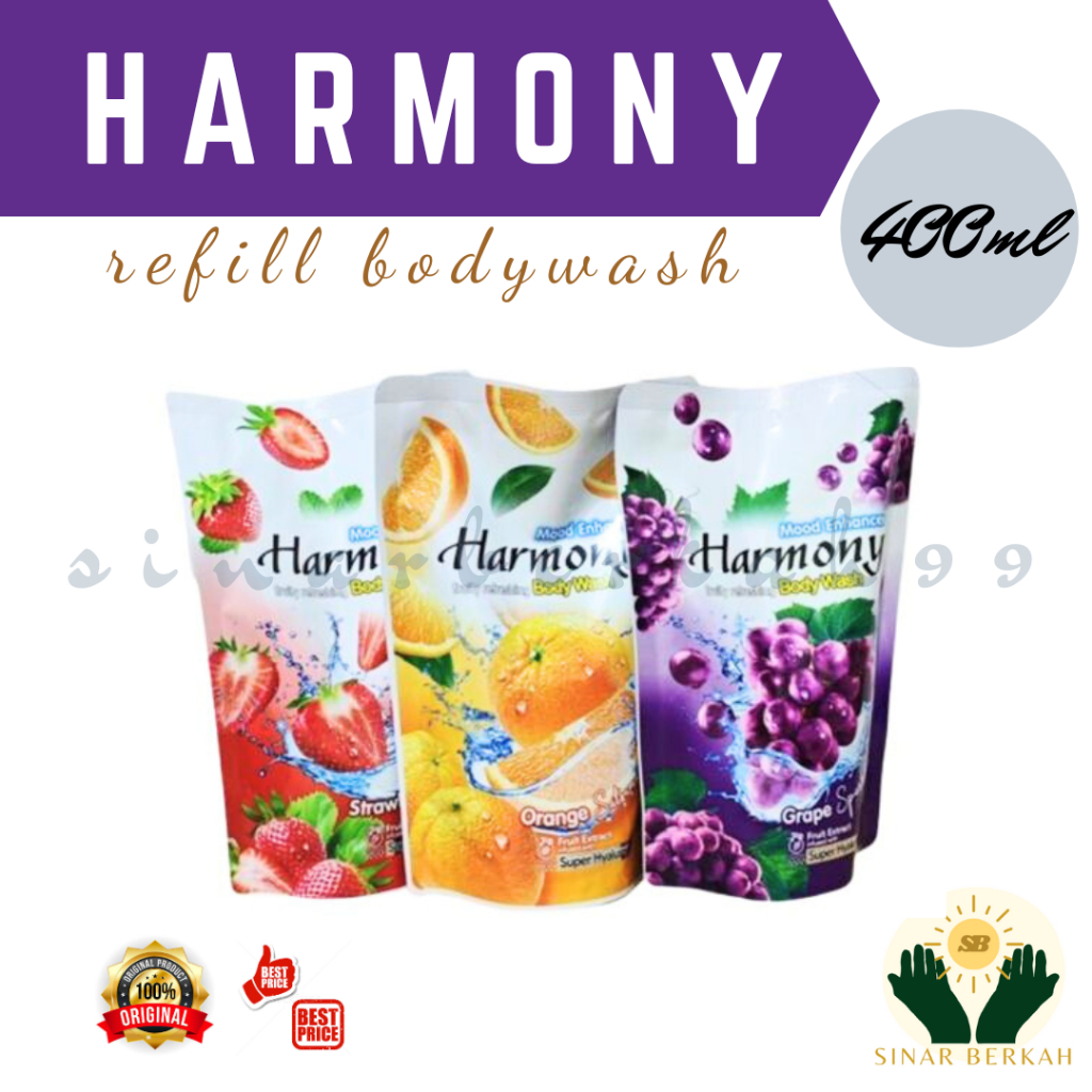 Harmony Bodywash Sabun Mandi Cair Wangi Buah 400ML