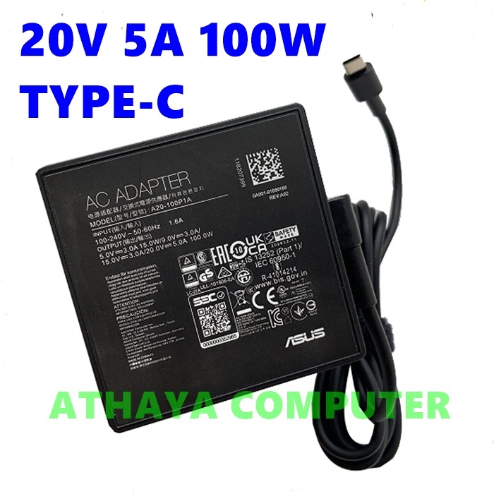 Charger Adaptor MSI Prestige 15 A12UC Intel Core i7 gen12 100W Original Asus