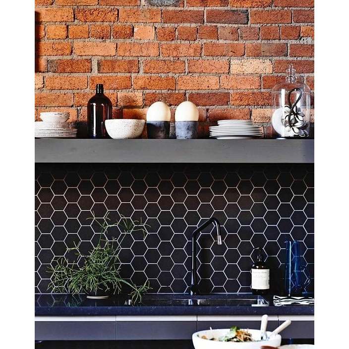 Mozza Hexa Series (PER LEMBAR) - Mosaic Mozaik Keramik Dinding Hias Rumah Cafe Apartemen Hotel Keram