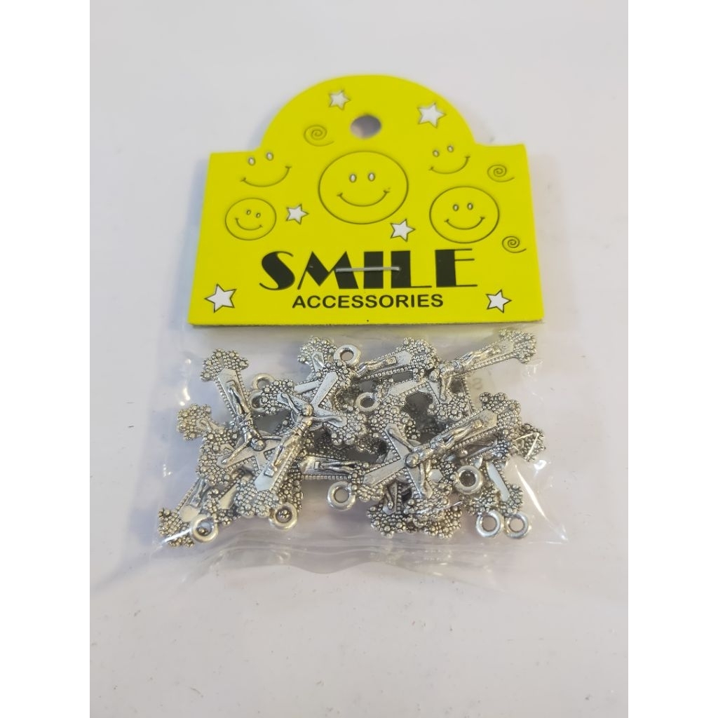 Salib Rosario Mini Ukir Bolak Balik 2cm (9237) - Liontin Salib - Salib Mini - Bahan Rosario - Lionti