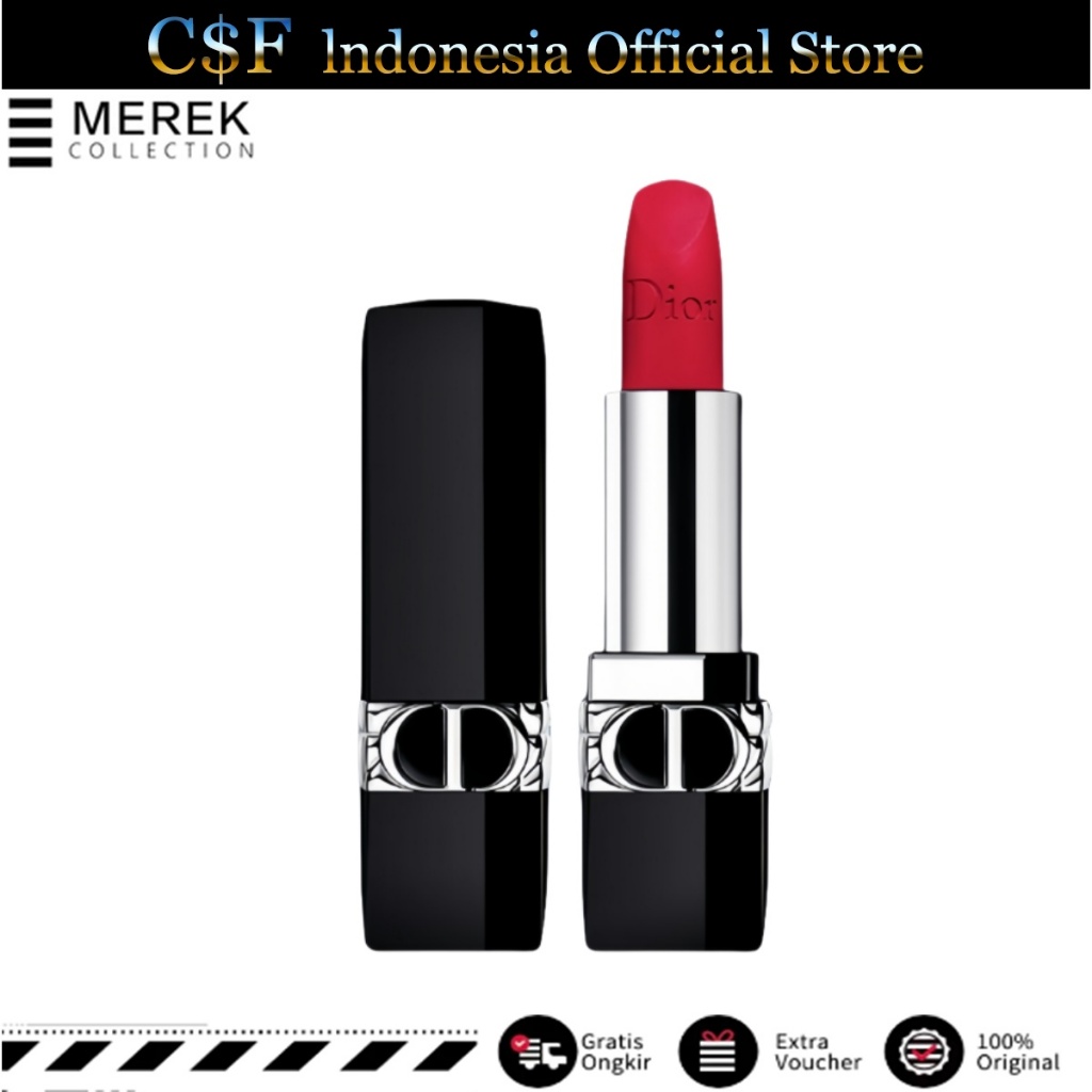 【100% Original】Dior Matte Lipstick Rouge Forever Lipstik New Transferproof Full Size