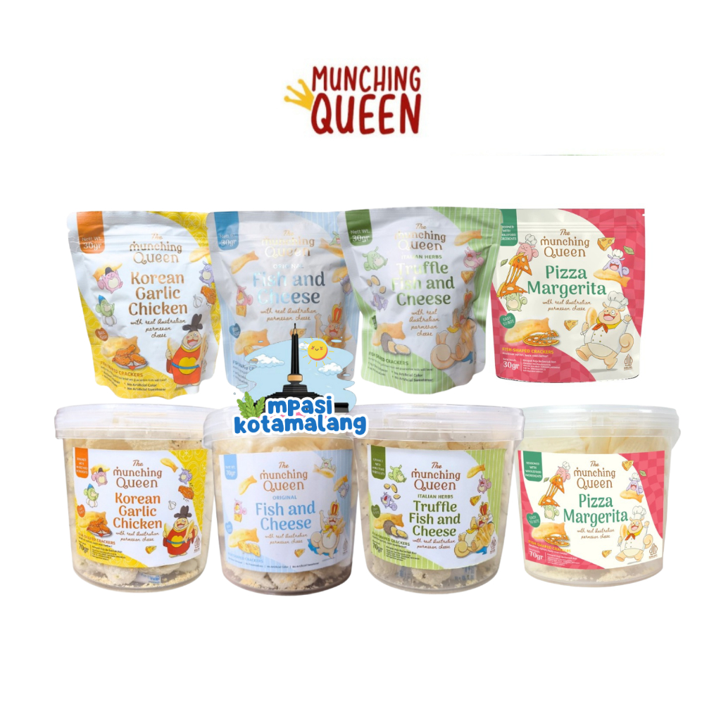 12+ MUNCHING QUEEN FISH CHIPS POTATO CHIPS / KERIPIK IKAN SNACK MPASI / KERIPIK KENTANG KERUPUK IKAN