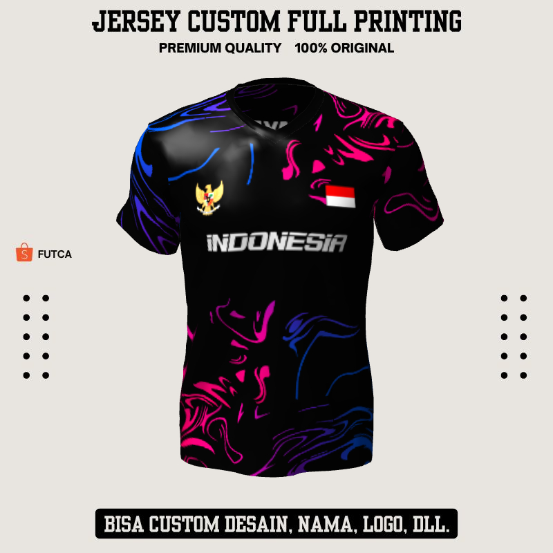 Kaos Jersey Futsal Hitam Motif Abstrak 280 - Jersey Olahraga