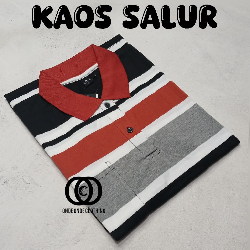 Kaos Salur Kerah Pria Dewasa Motif Afada Jumbo Lengan Pendek Saku Depan