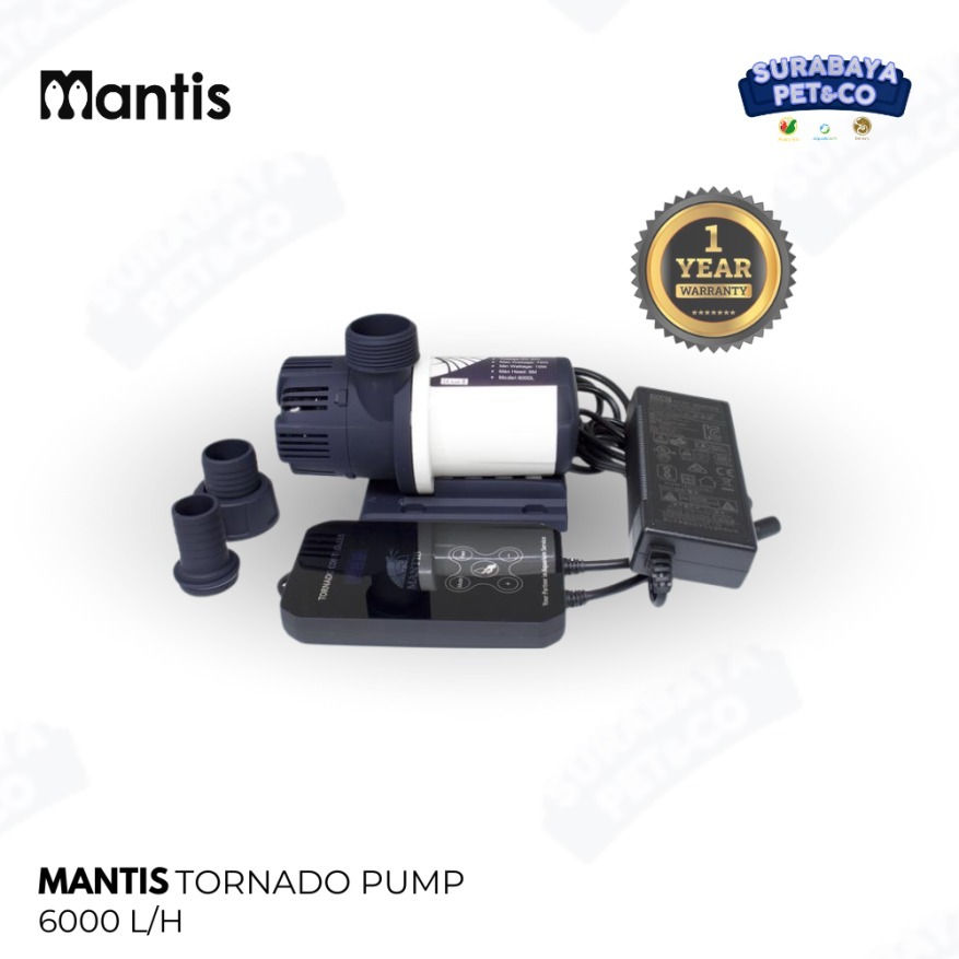 Mantis Tornado Pump 6000 LPH Pompa Aquarium Kolam Ikan Submersible High Power Pompa Air Koi Pond Aqu