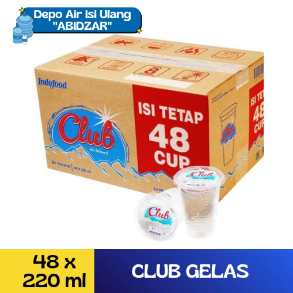 CLUB GELAS 220ML ( 1 DUS ISI 48 GELAS ) AIR MINUM CLUB / CLUB AIR MINERAL 220ML