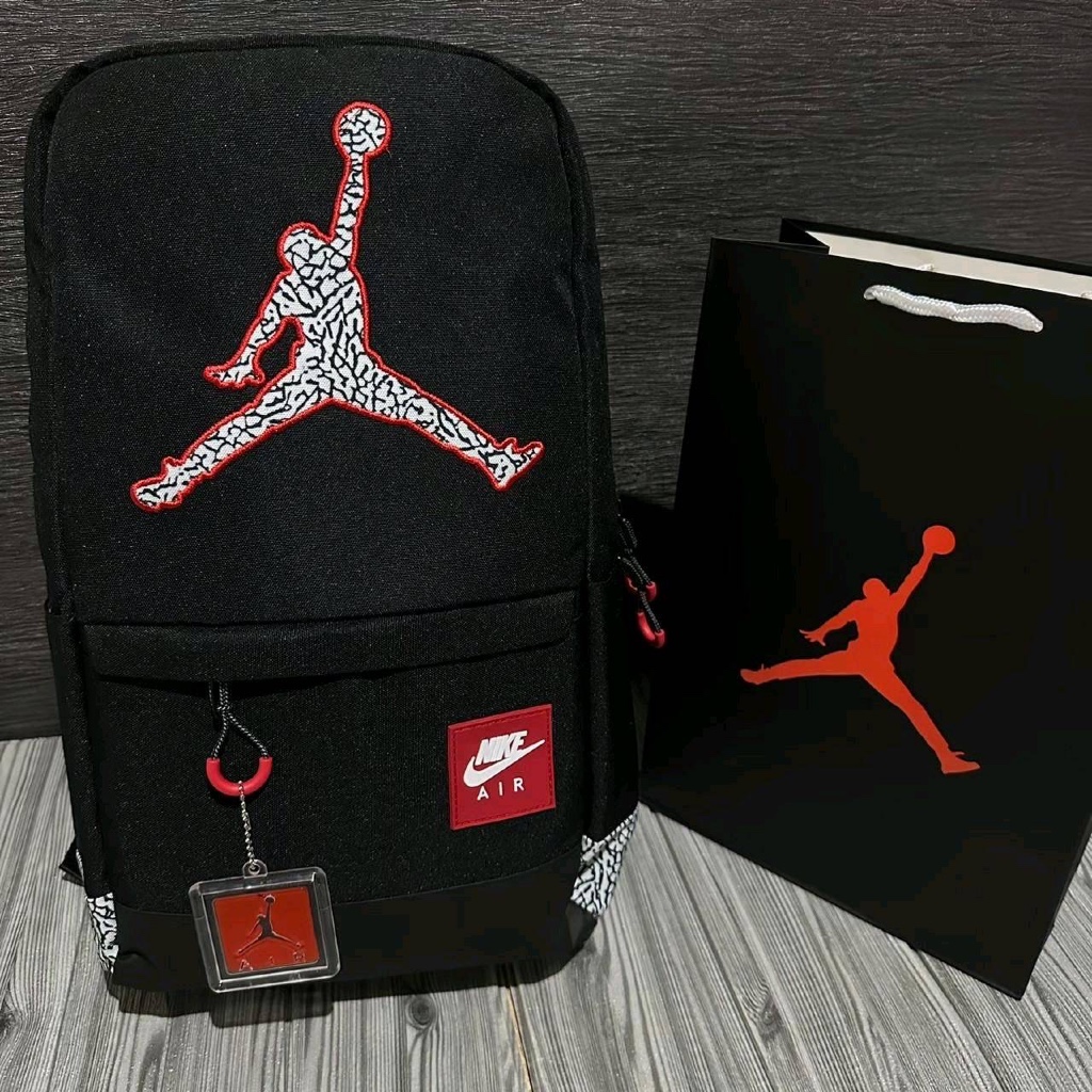 TAS RANSEL JORDAN RETRO BLAST ORIGINAL BLACK BACKPACK / TAS RANSEL PRIA WANITA / TAS RANSEL FULL SET