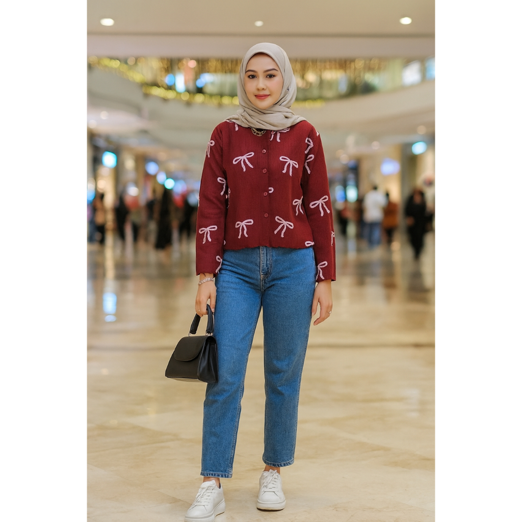 Cardigan Motif / Cardigan Rajut Wafle / Cardigan Croptop /Cardigan Rajut Crop