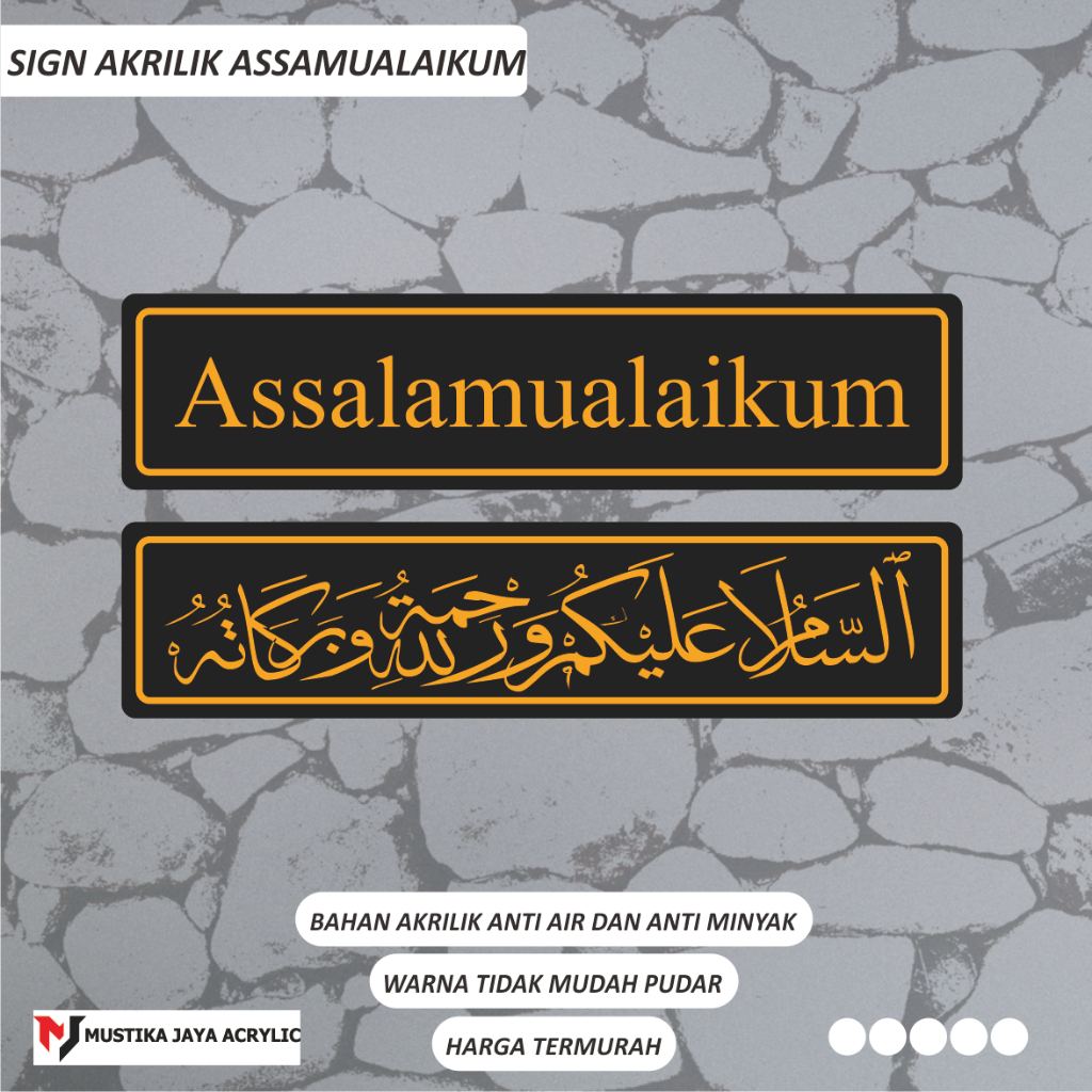 sign akrilik rambu ASSALAMUALAIKUM terbaru