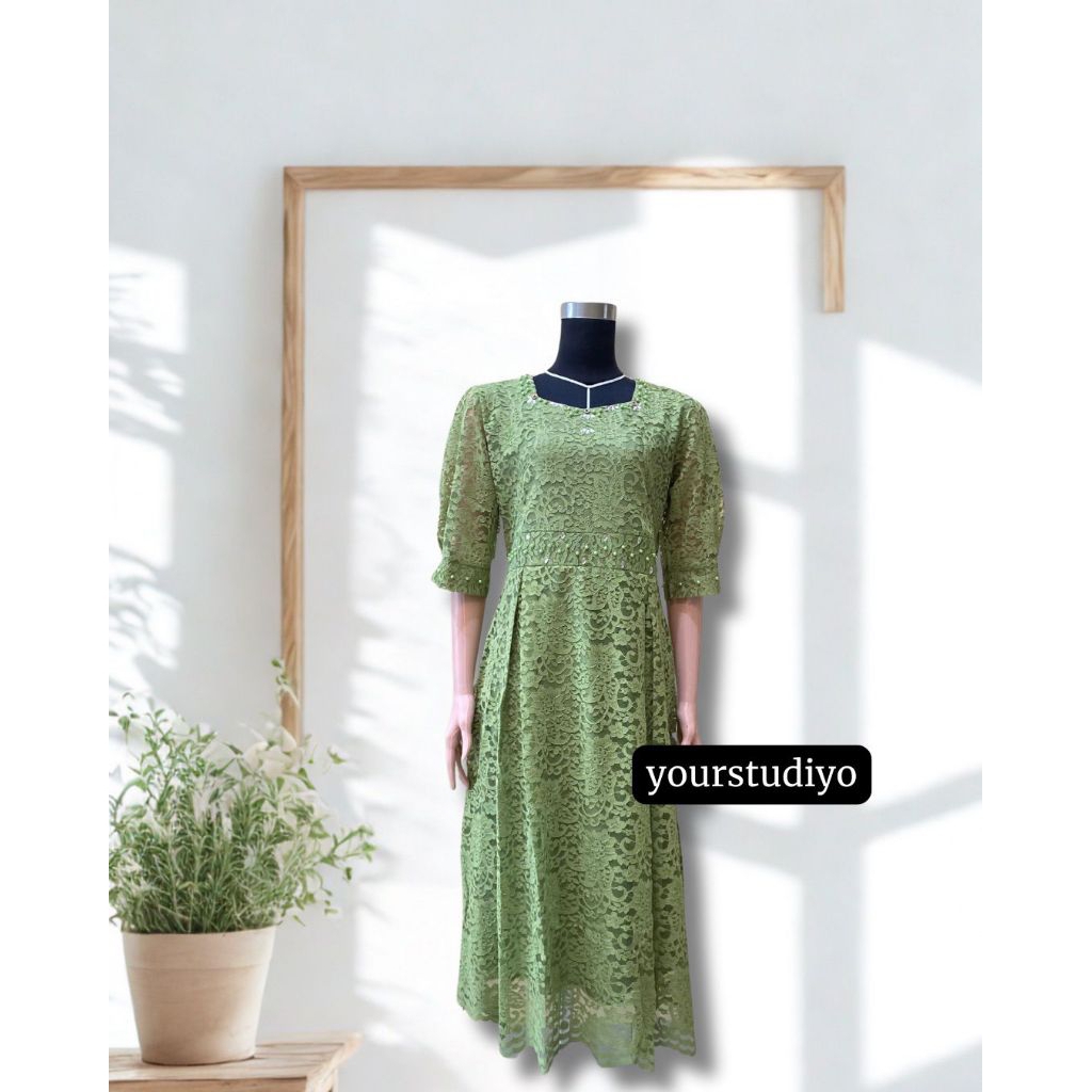 Dress Miranda, Dress Brokat Wanita Terbaru, Dress Brokat Wanita Terlaris, Dress Tunik Wanita, Dress 