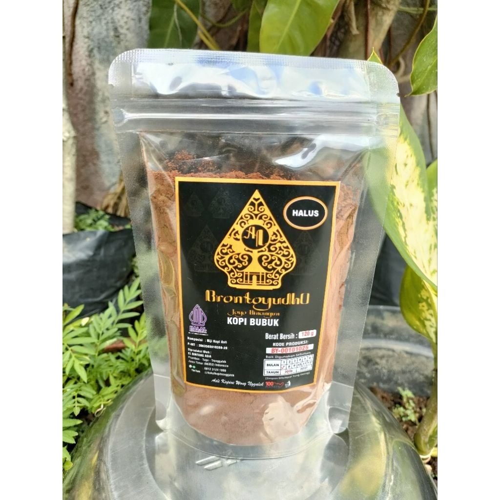 BRONTOYUDHO Kopi Bubuk Kasar Kopi Bubuk Halus Kopi Robusta 120g