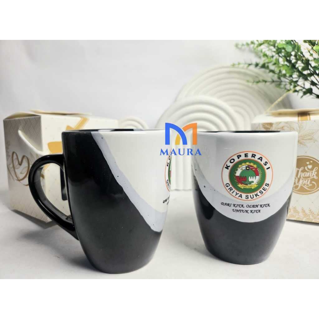 Souvenir Mug Corel Gagang Keramik Cangkir Minum Antik Gelas Korel Tumbler Porselen Sablon