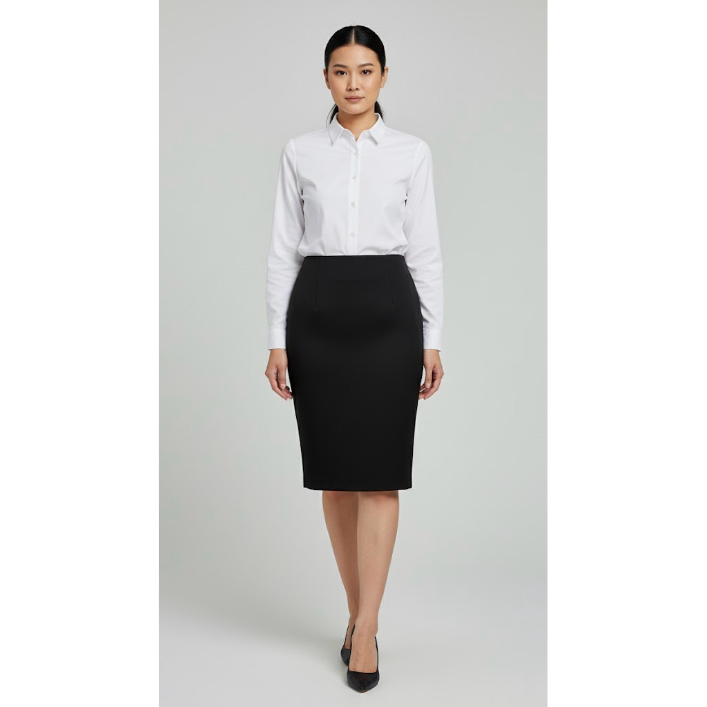 PRELOVED Rok Executive Fitted Basic Pencil Skirt Black