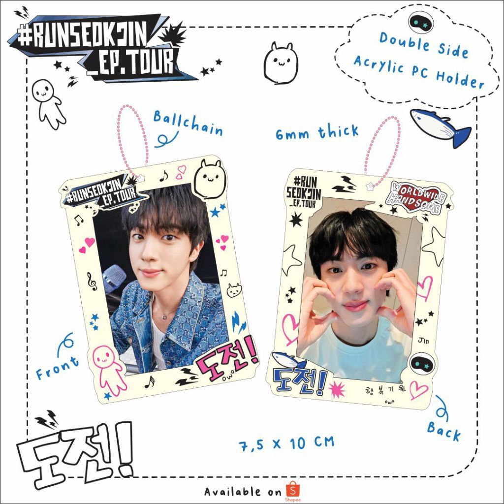 [Jinnie's_Earth] RUN SEOKJIN EP. TOUR ACRYLIC PC HOLDER | PC HOLDER AKRILIK | PC HOLDER SEOKJIN | RU