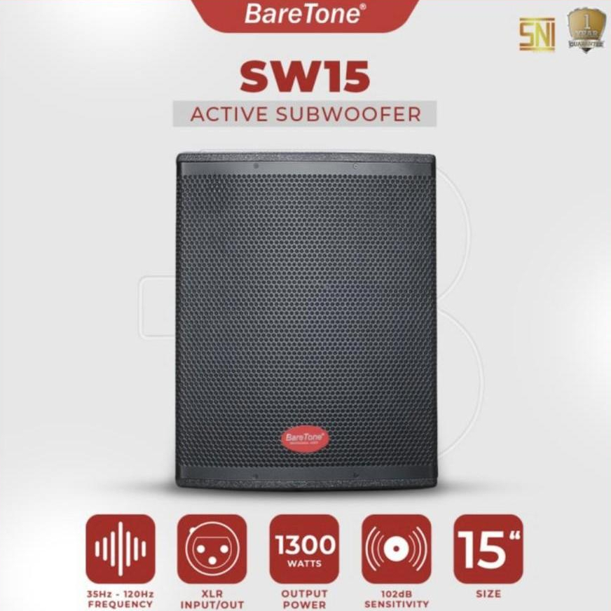 Subwoofer Aktif Baretone 15 Inch SW15 1300W/Subwoofer Aktif Bluetooth Baretone 15" SW 15