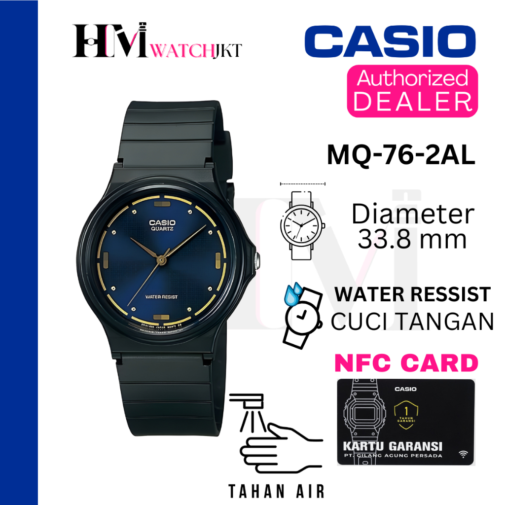 CASIO MQ-76-2AL Jam Tangan Original Analog Karet Classic Antiair MQ-76-2ALDF MQ76