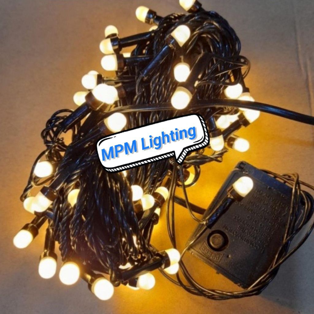 Lampu Natal Susu Kabel Hitam / Lampu Hias Pohon Natal/ LED Twinkel Pohon Natal Kabel Hitam