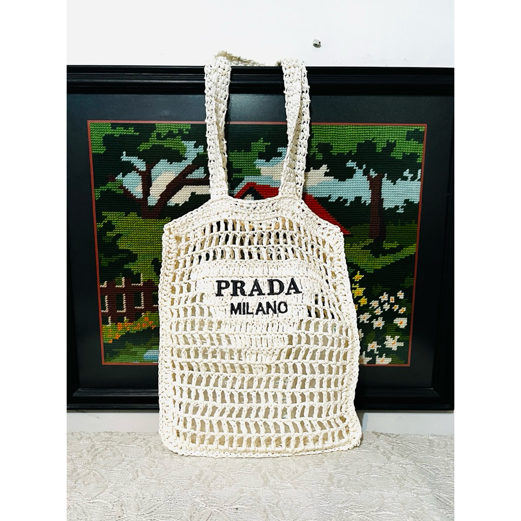 Tas Tote Prada Rajutan Crochet - Original Authentic