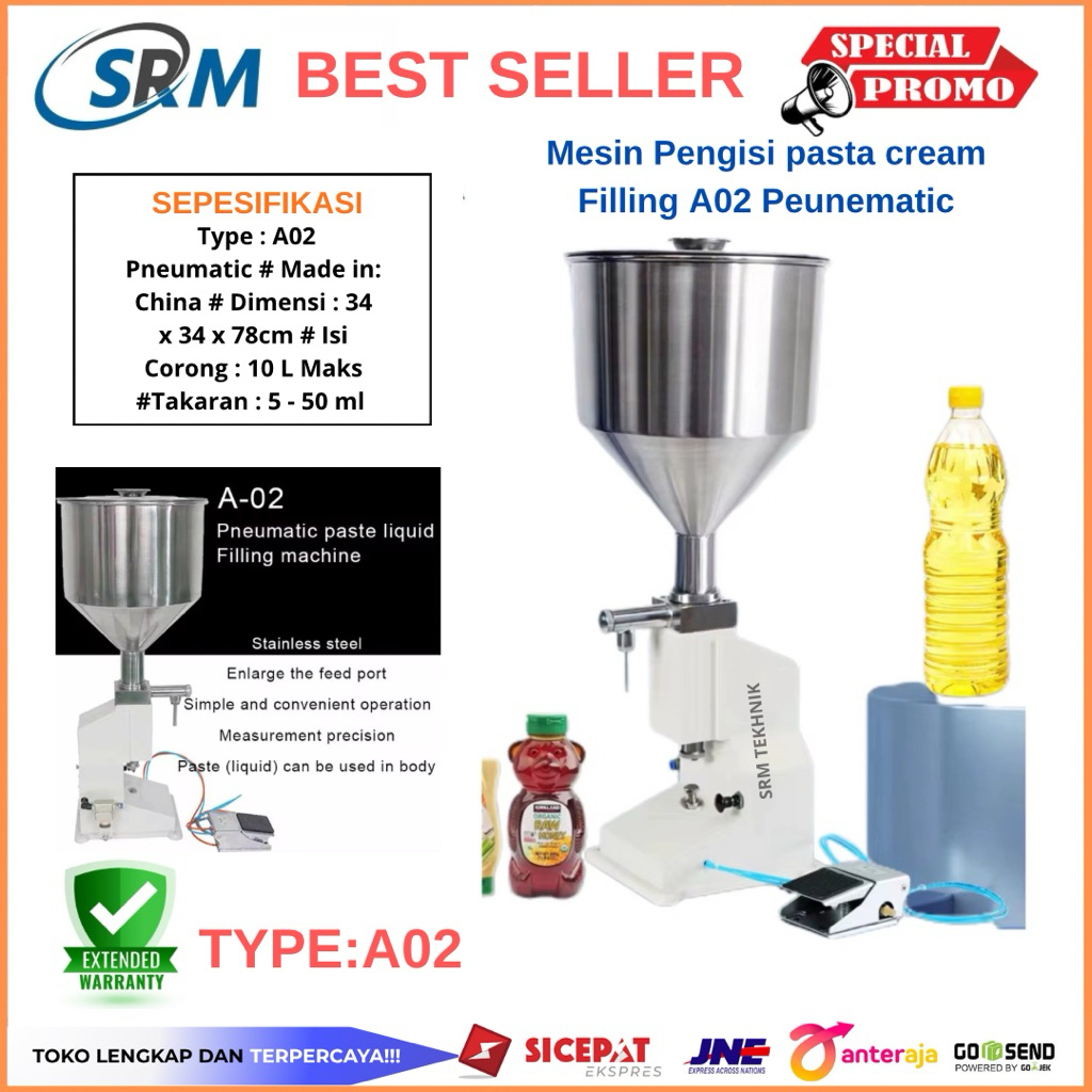 Mesin Pengisi pasta cream Filling A02 Peunematic