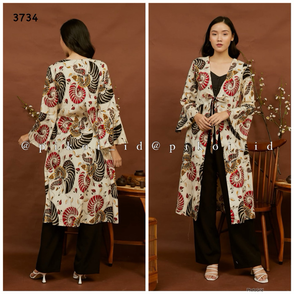 Cardigan panjang batik wanita / cardigan batik cewek / outer batik kantor / outer hijab murah / 3060