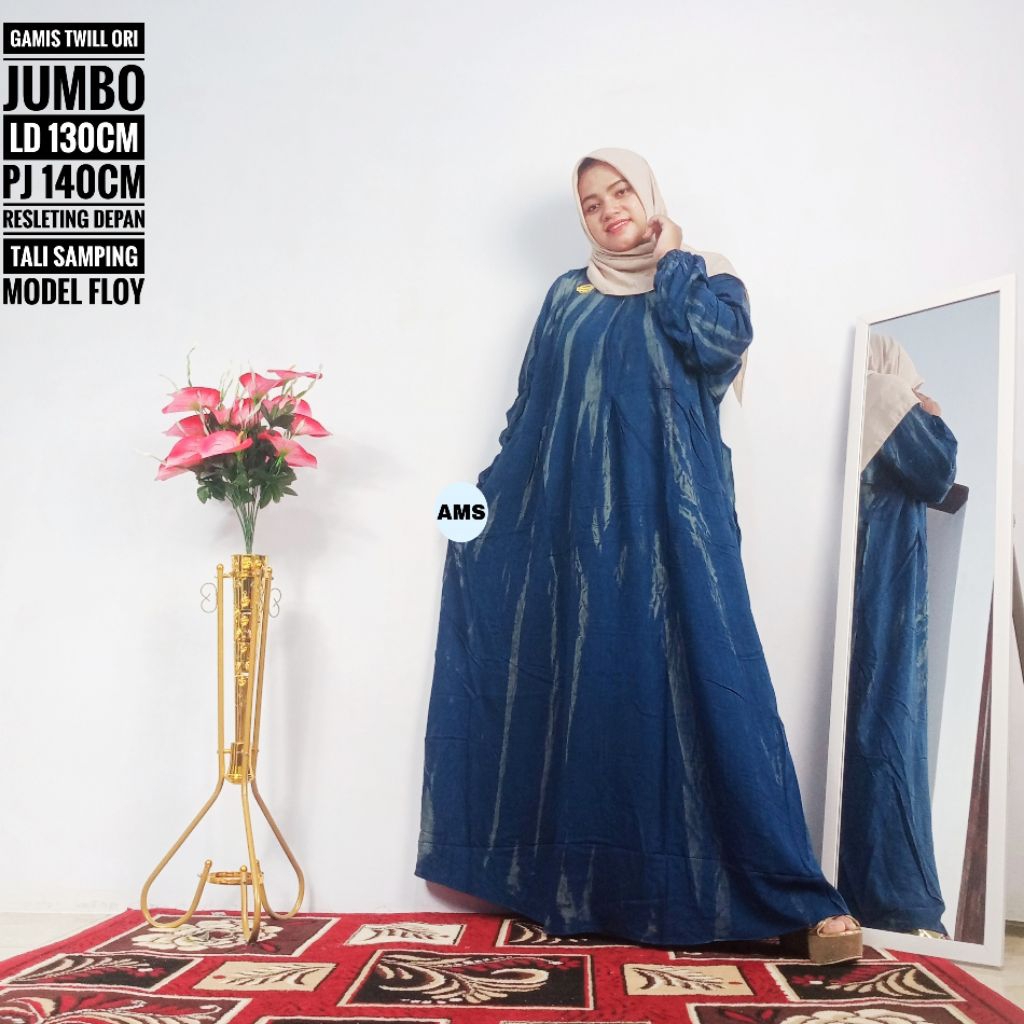 Gamis Twill Ori Jumbo Ld 130cm Tebal Premium Batik Altha MS Daster Wanita Twiil Tuwill Abstrak Twil 