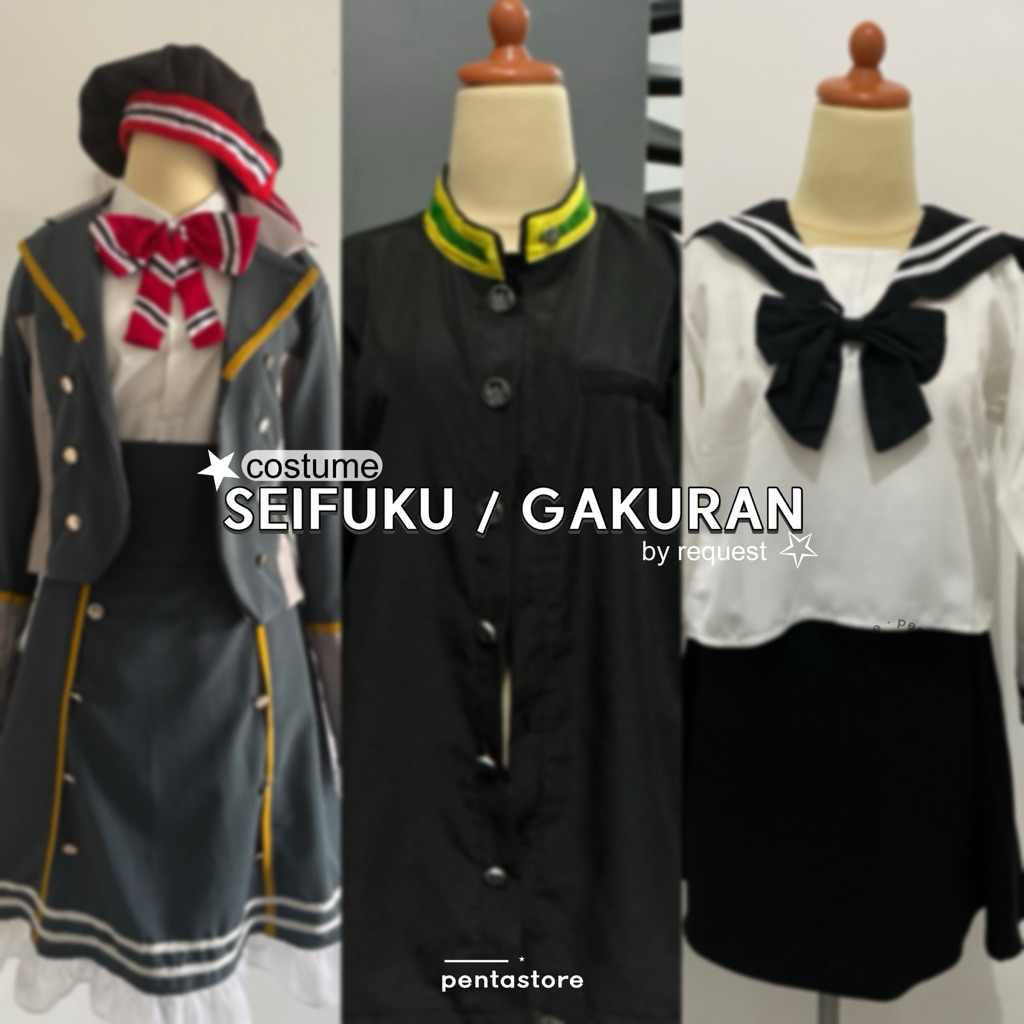 [Bisa Req] Seifuku / Gakuran Japanese School Uniform Costume Seragam Sekolah Jepang Kostum Cosplay