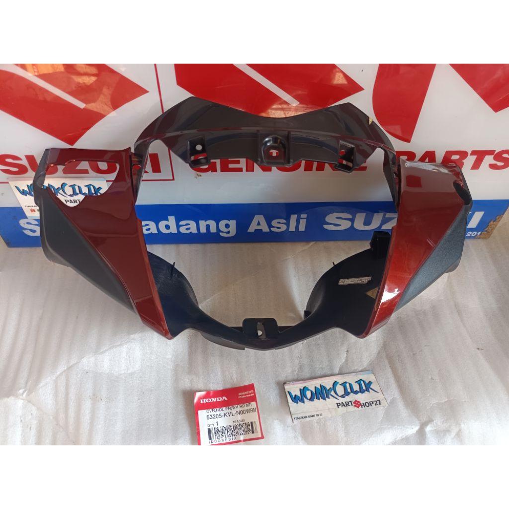cover handle batok depan honda supra x125 batman merah metalik original AHM