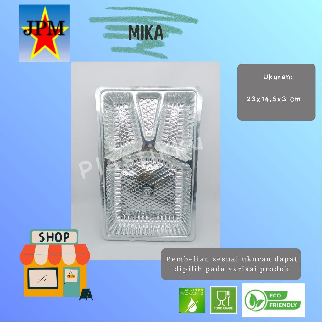 Mika NX (SS) 4 Sekat Dus Panjang / Mika Dus Panjang Hajatan / mika Nasi / Mika Kenduri / Mika Bancaa