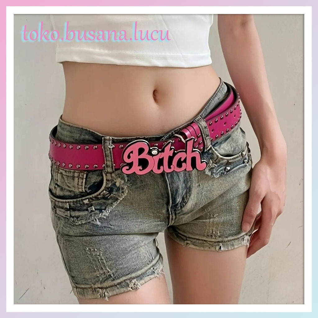 Panjang 105cm/Lebar 3.8cm | Y2K/Punk Ikat Pinggang Wanita Kulit PU Gesper Belt Untuk Dress,Celena Sa