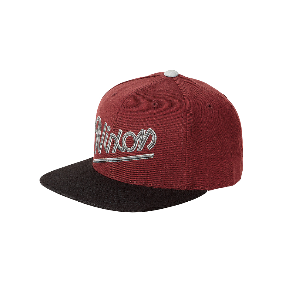 NIXON HAT-MONROE STARTER HAT BURGUNDY/BLACK/GREY-C19281284