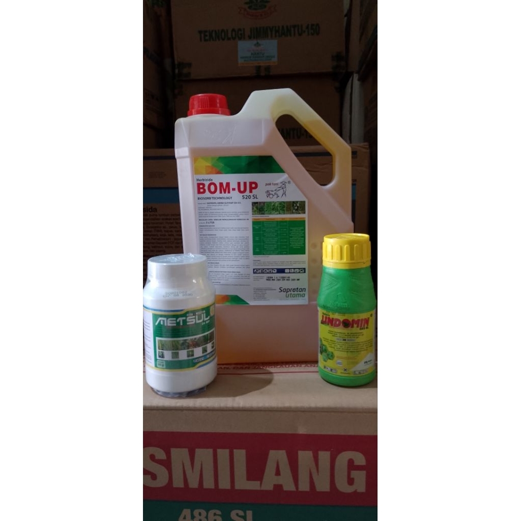 Herbisida Paket ( BOM UP 520 SL 5 liter + Metsul 24 WP 200gr + Lindomin 200 ml)