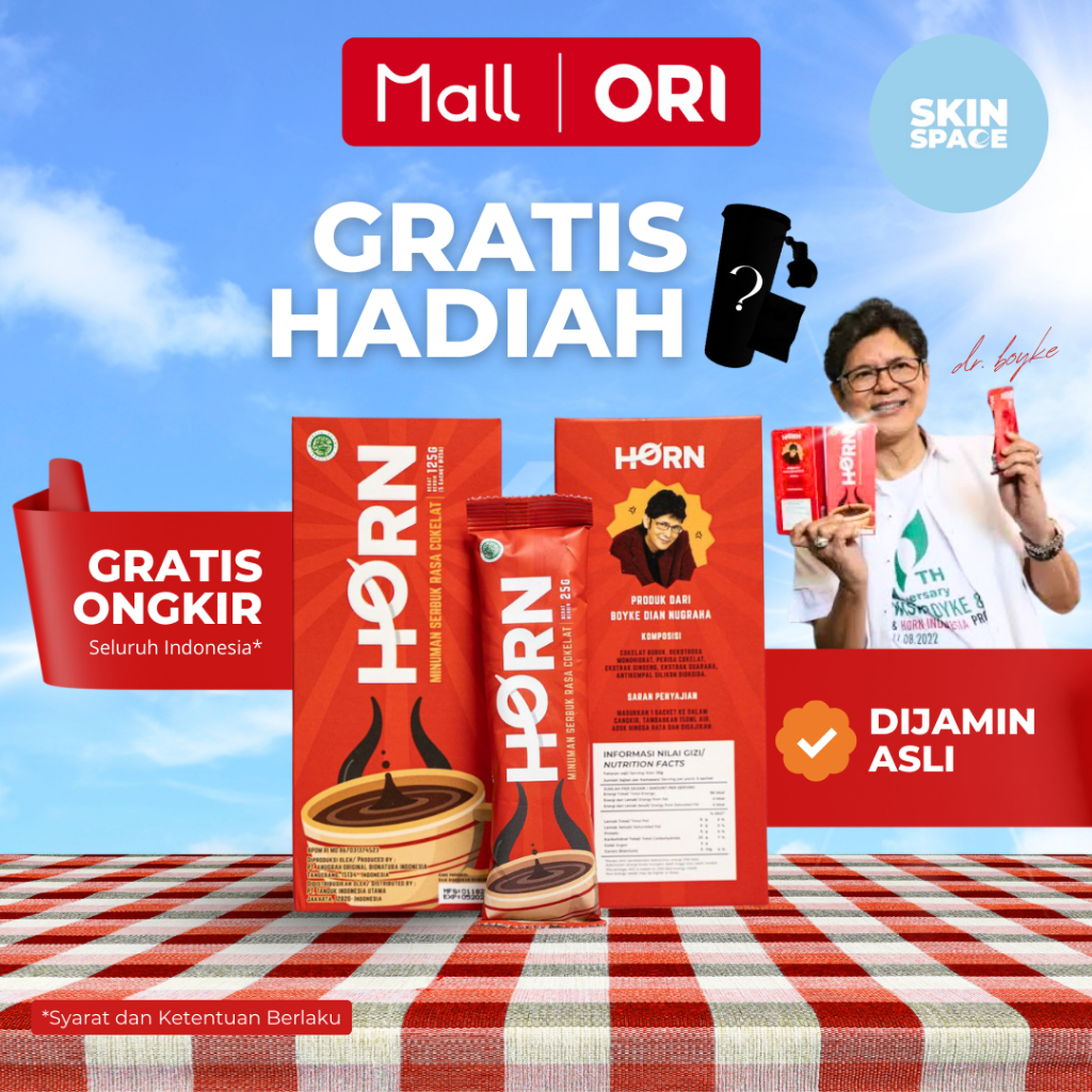 HORN by dr Boyke Minuman Coklat Bukan Kopi 1 Box isi 5 sachet