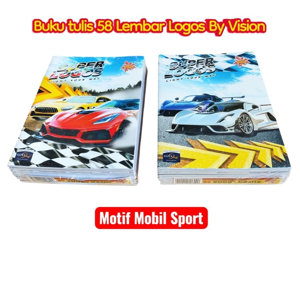 buku tulis 58 lembar Logos by vision 1pak 10 buku - buku tulis 58 lembar per pak