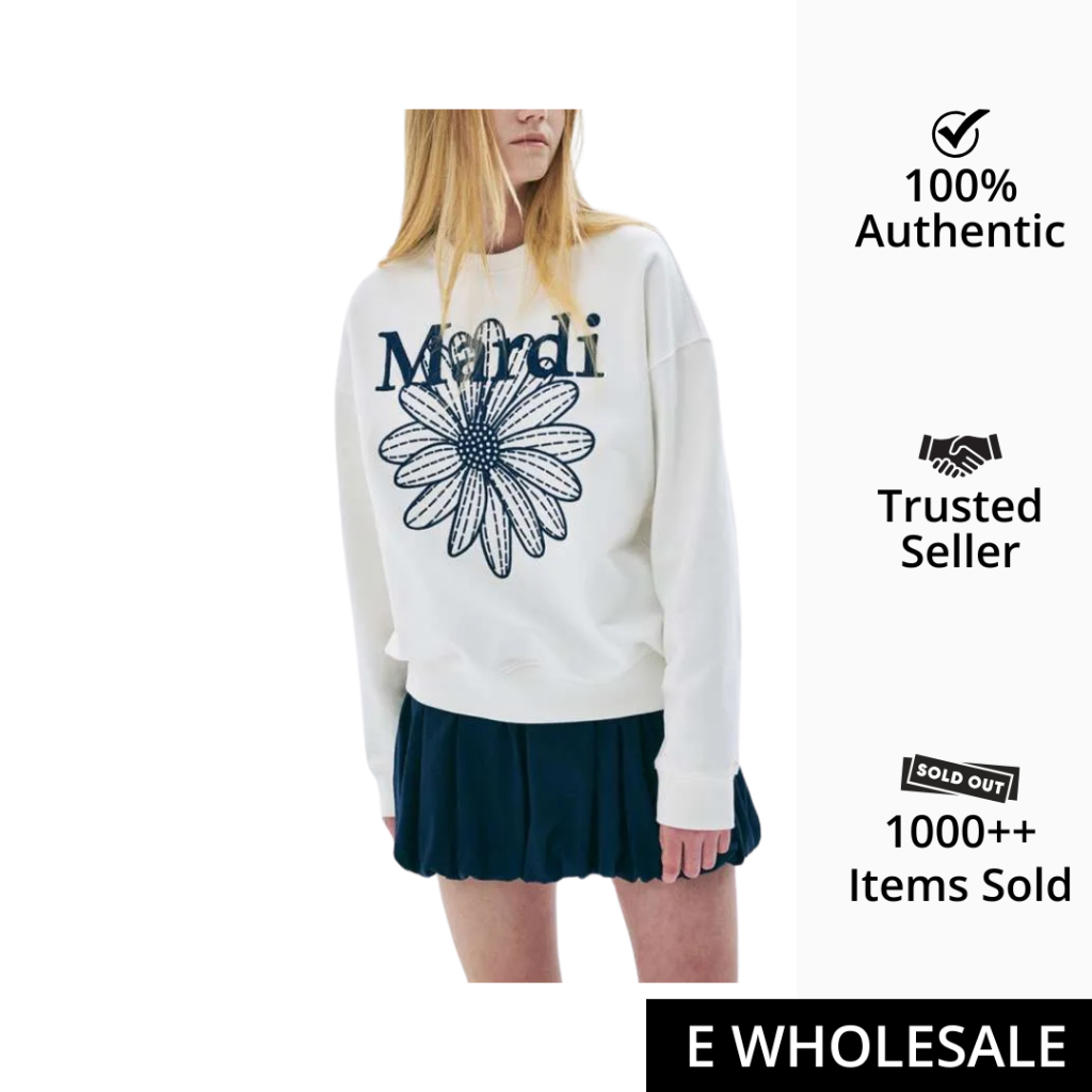 MARDI Sweatshirt Flower Mardi Needlework White Navy