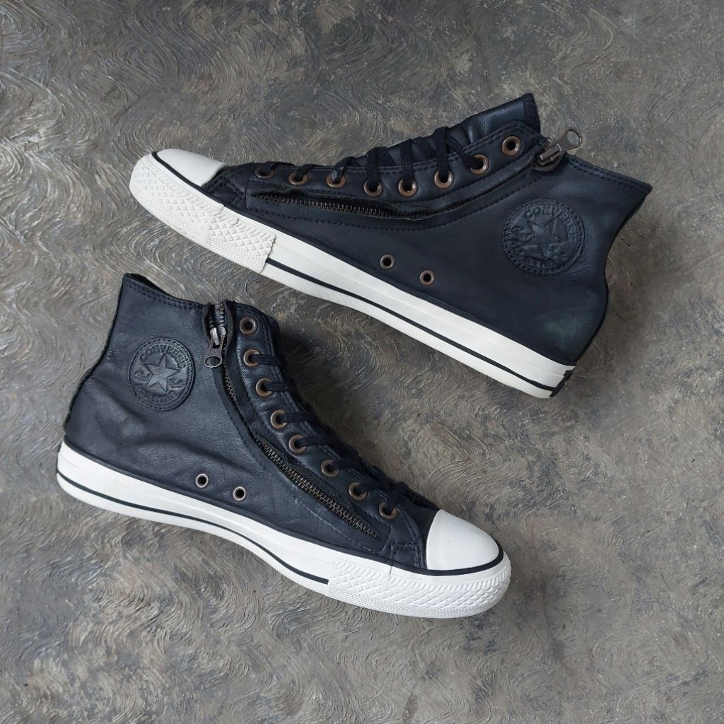 sepatu converse ct hi double zipper leather