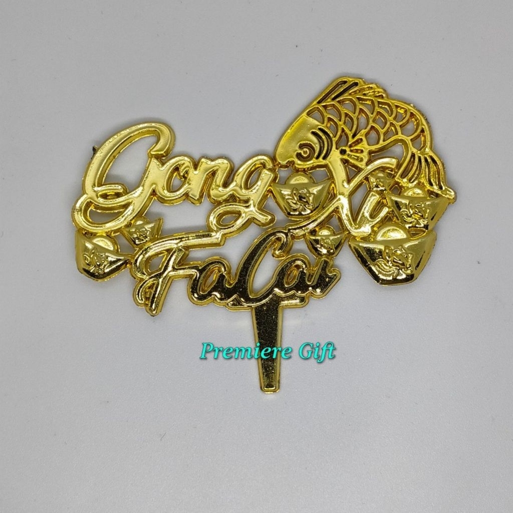 Cake topper gong xi fa cai size 9 cm