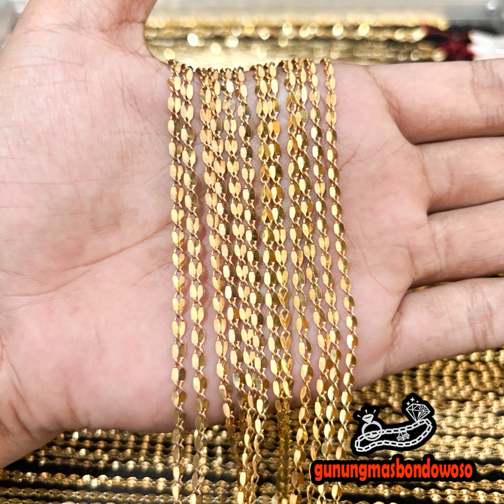 Kalung Vega dewasa emas asli kadar 375 8k