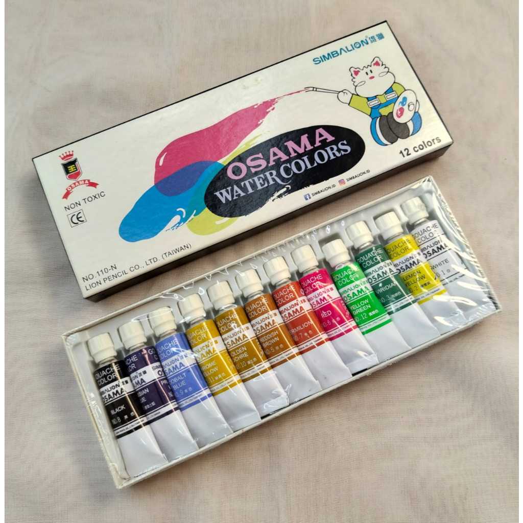 OSAMA WATER COLORS 12 WARNA CAT AIR