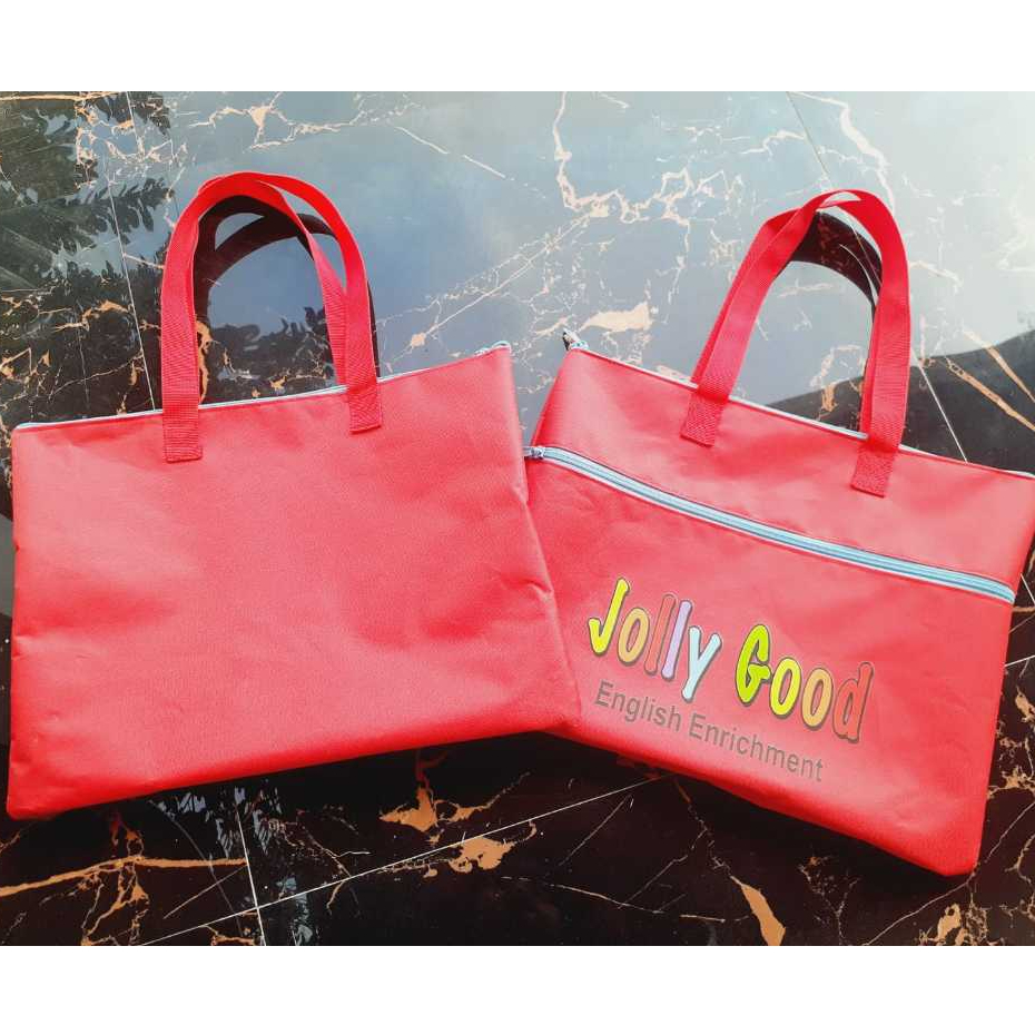 Souvenir Tas bimbel tas les custom desain logo folder map bag