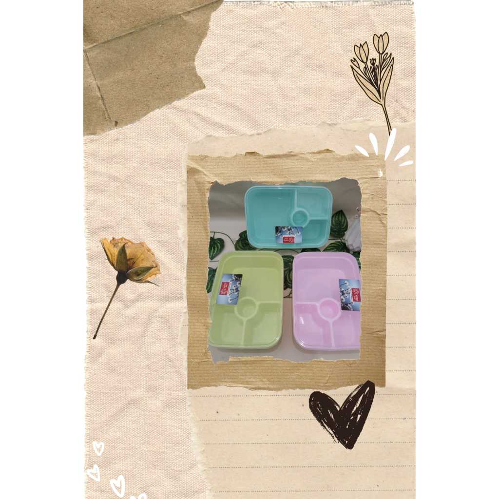 Tempat makan Giant yoyo 4 sekat/Tempat makan kekinian/Tempat makan plastik