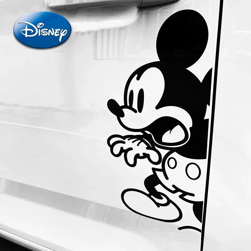 Stiker Mobil Disney Mickey Figur Anime Lucu Dekorasi Goresan Kaca Depan Jendela Stiker Tahan Air Aks