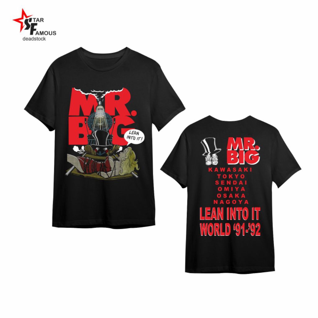 KAOS MR BIG | " LEAN INTO IT WORLD TOUR '91-92 " Baju Band Hardrock