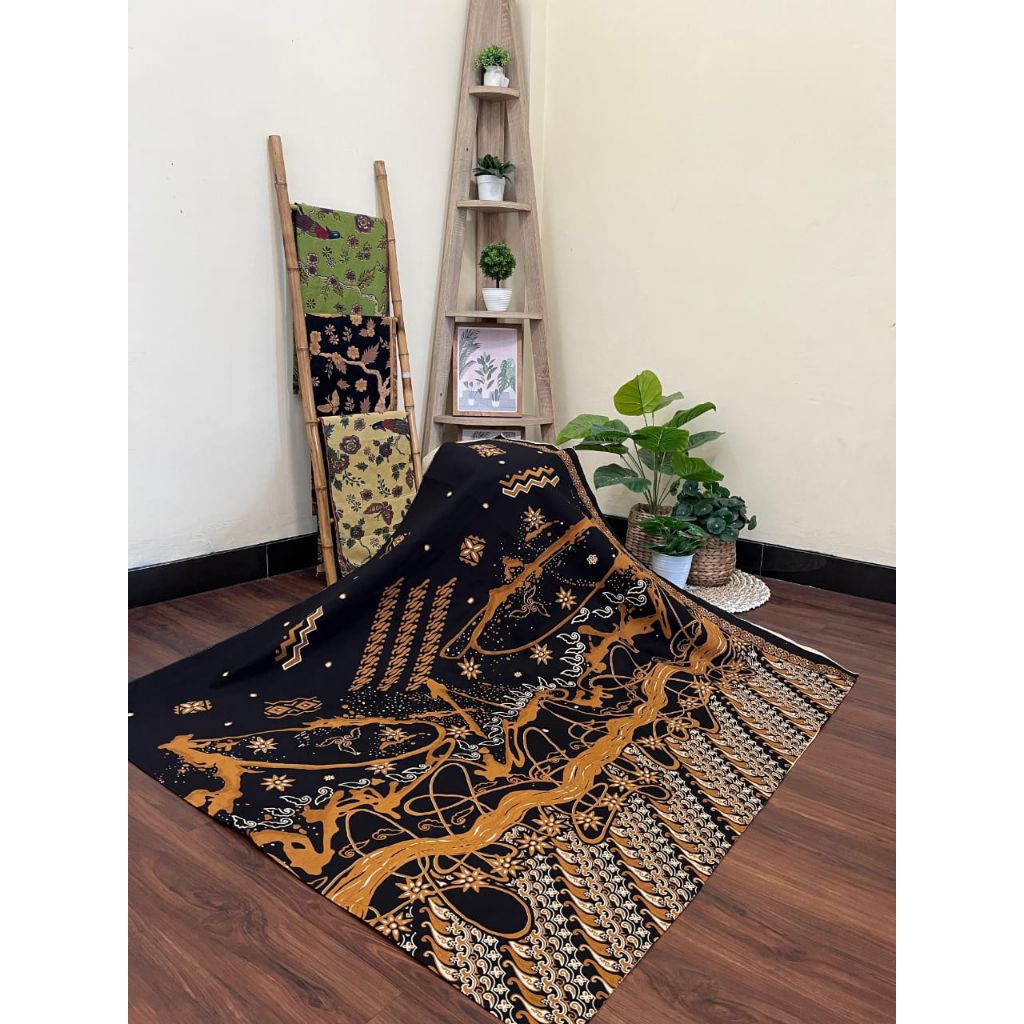 kain batik solo bahan katun motif garis abstrak