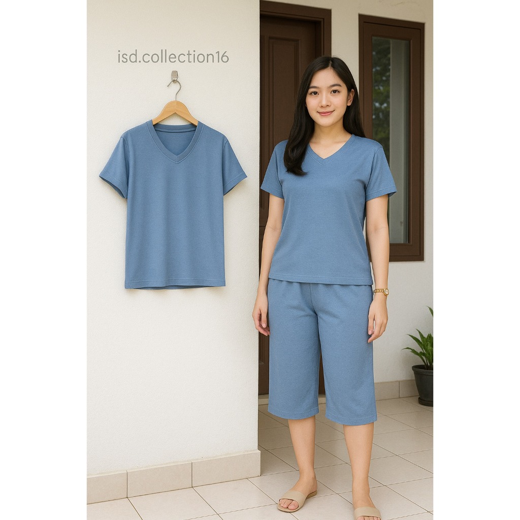 LD 110.120.130CM XL.XXL.XXXL SETELAN ANDIN JUMBO/ONE SET POLOS CRINKLE AIRFLOW/BAJU PIYAMA WANITA