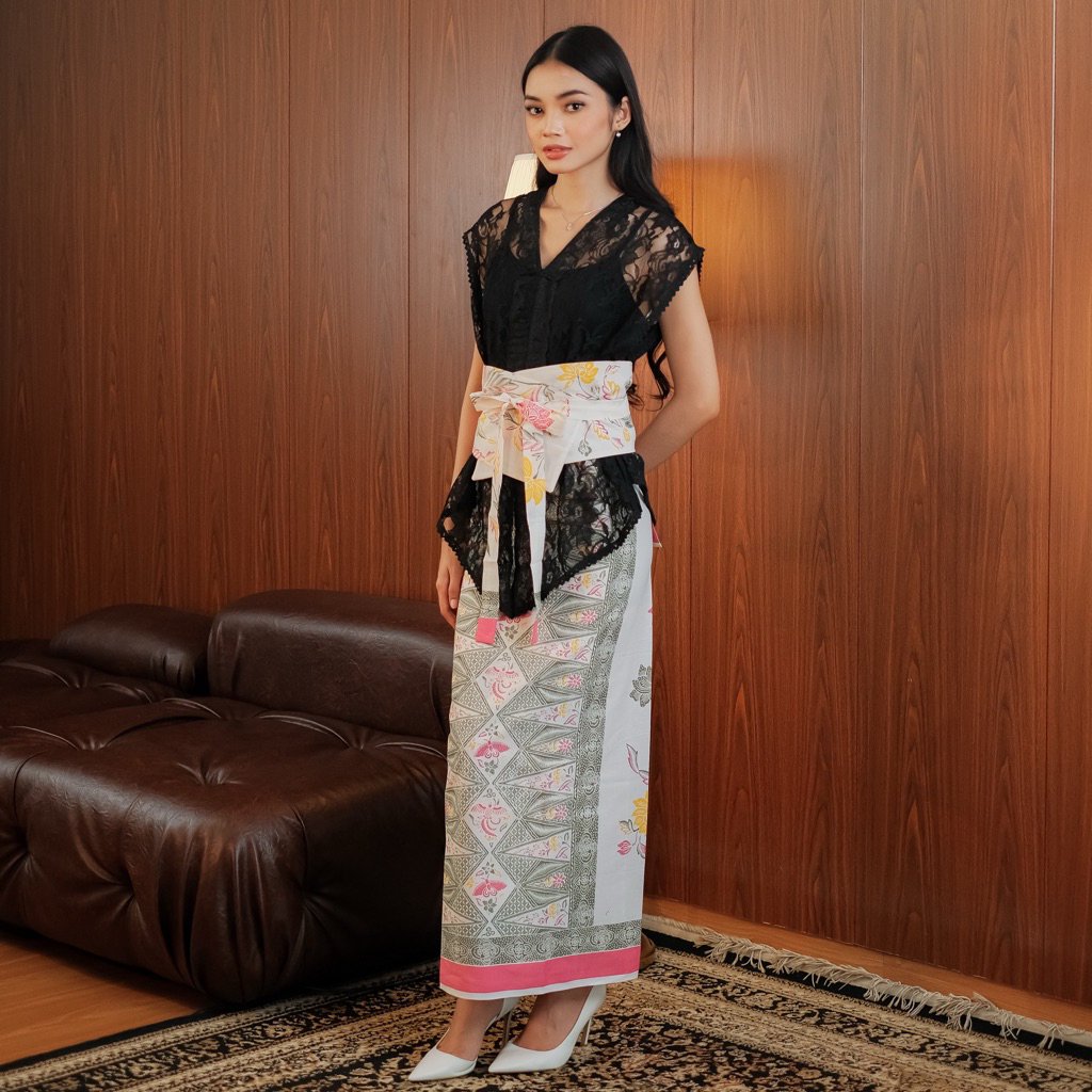 ITSPIPING - Terikat Rok Lilit Batik Floral - kain lilit lembaran ada tali - (rok lilit saja)